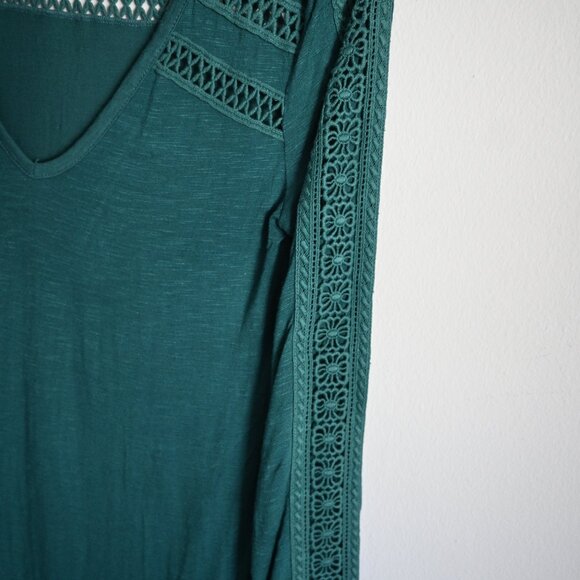 Deletta Drapey Long Sleeve Top – Teal Jewel Tone – Size S - Picture 5 of 12